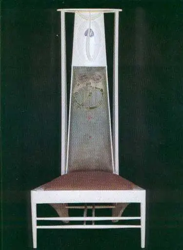 Silla de respaldo alto diseñada para Rose Boudoir