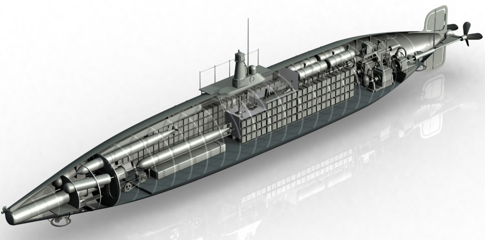 Interior del Submarino de Isaac Peral