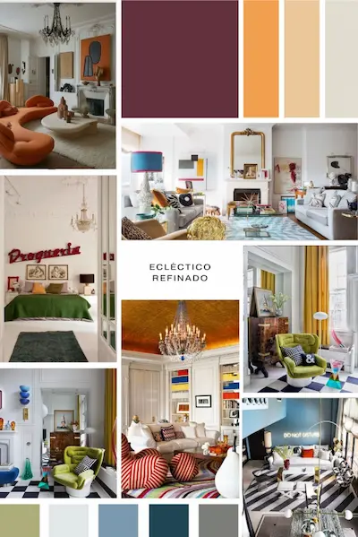 Moodboad Estilo Ecléctico refinado
